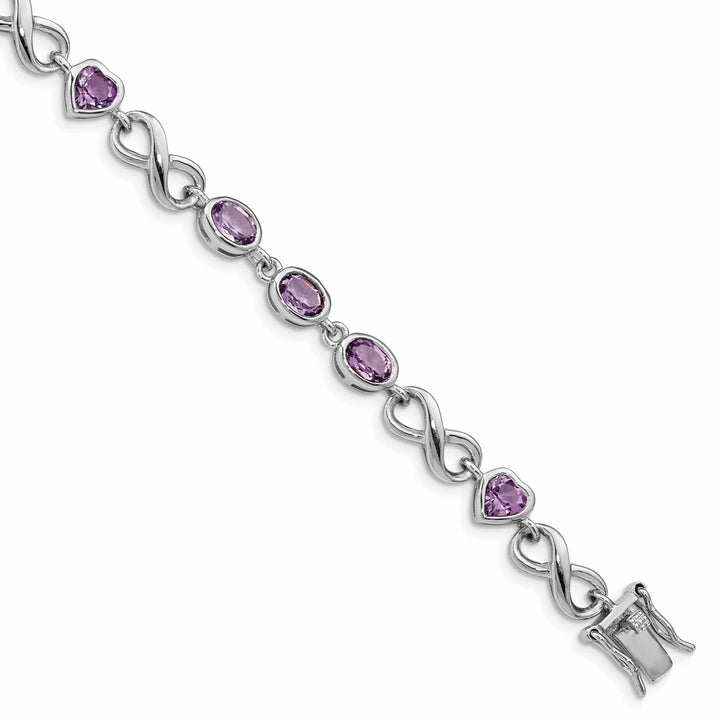 Lovely Rita's Bracelets Silver Genuine Amethyst Gemstone Heart Bracelet