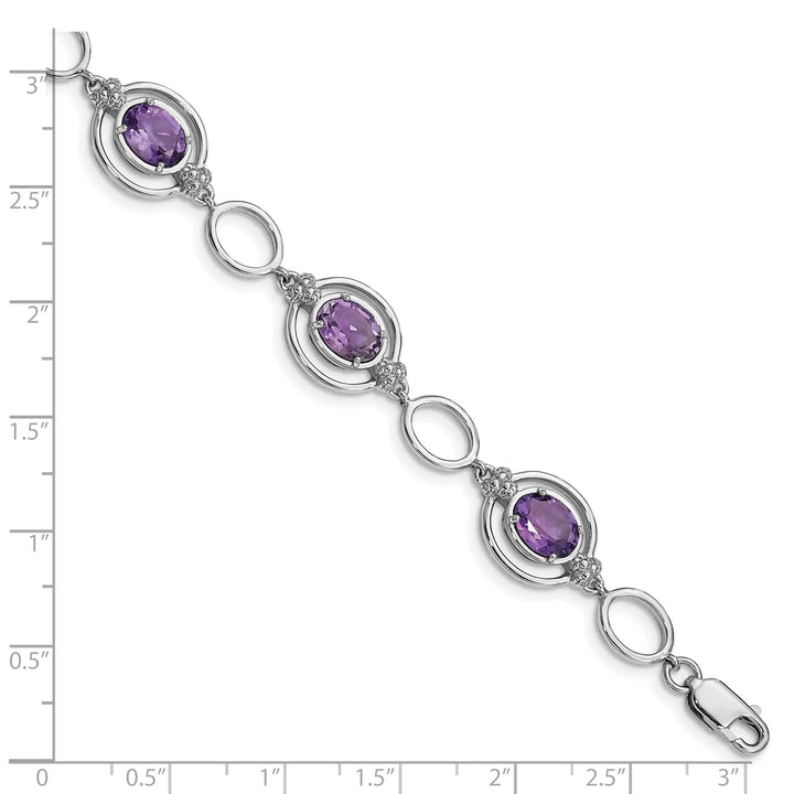 Lovely Rita's Bracelets Silver Genuine Amethyst Gemstone Link Bracelet