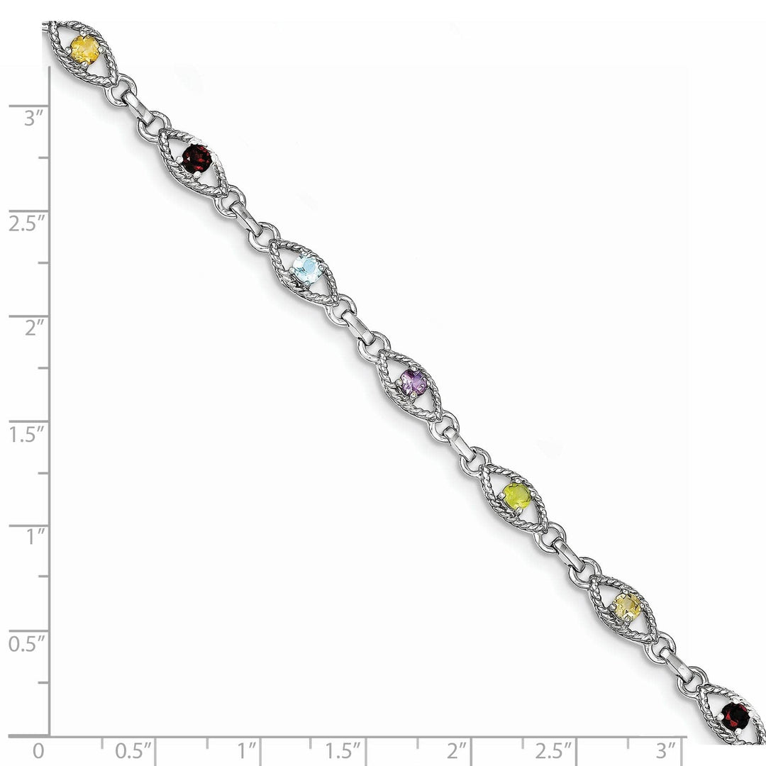 Lovely Rita's Bracelets Silver Genuine Multicolored Gemstone Bracelet