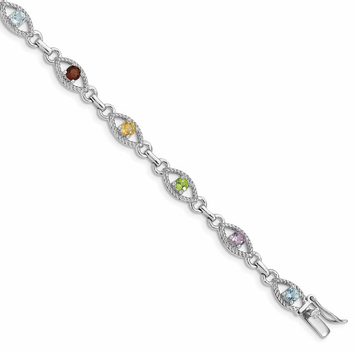 Lovely Rita's Bracelets Silver Genuine Multicolored Gemstone Bracelet