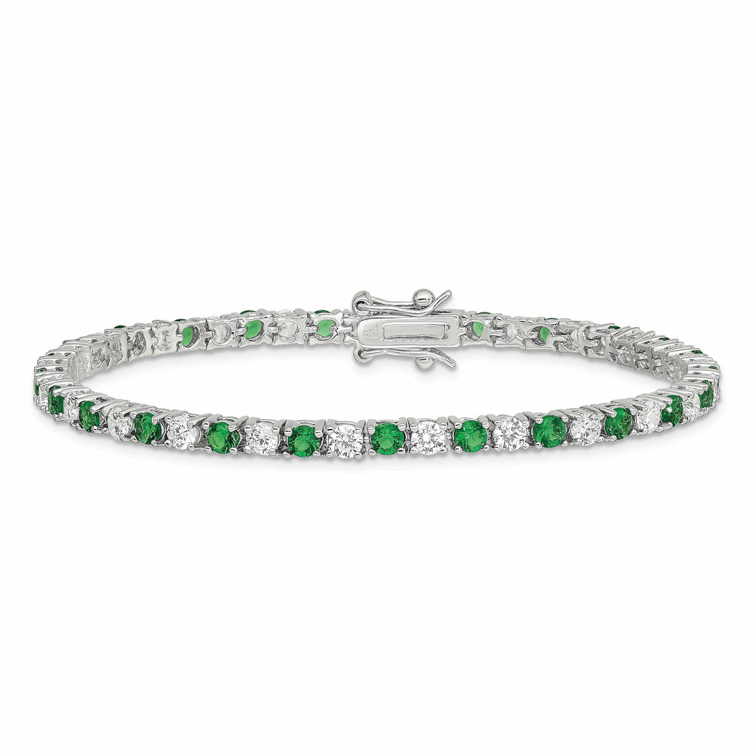 Lovely Rita's Bracelets Silver Green and White Cubic Zirconia Bracelet