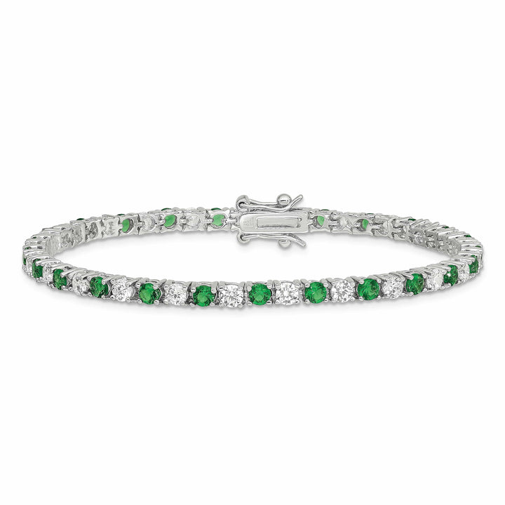 Lovely Rita's Bracelets Silver Green and White Cubic Zirconia Bracelet
