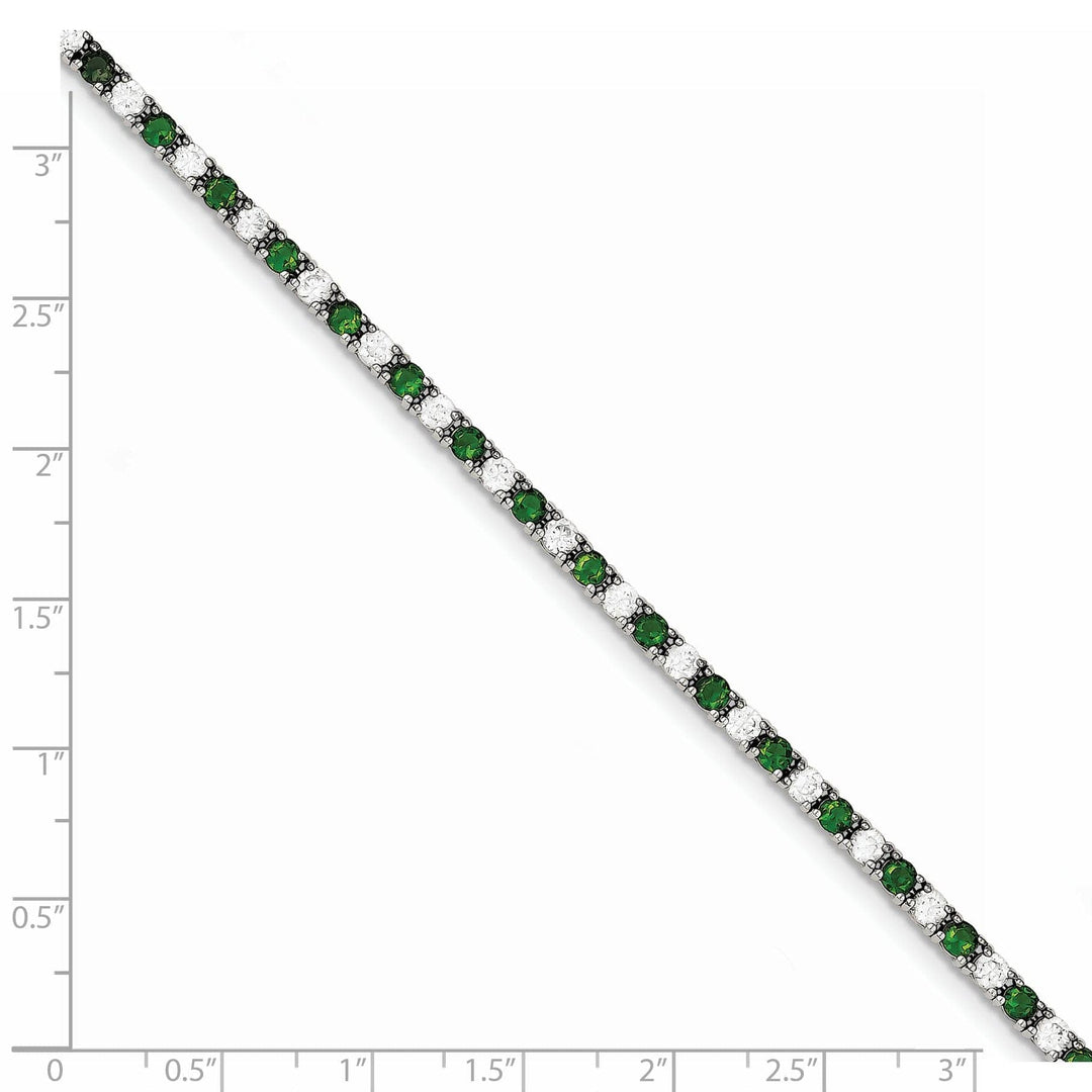 Lovely Rita's Bracelets Silver Green and White Cubic Zirconia Bracelet