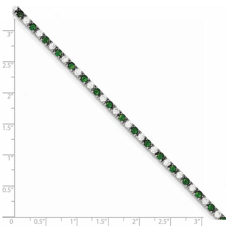 Lovely Rita's Bracelets Silver Green and White Cubic Zirconia Bracelet