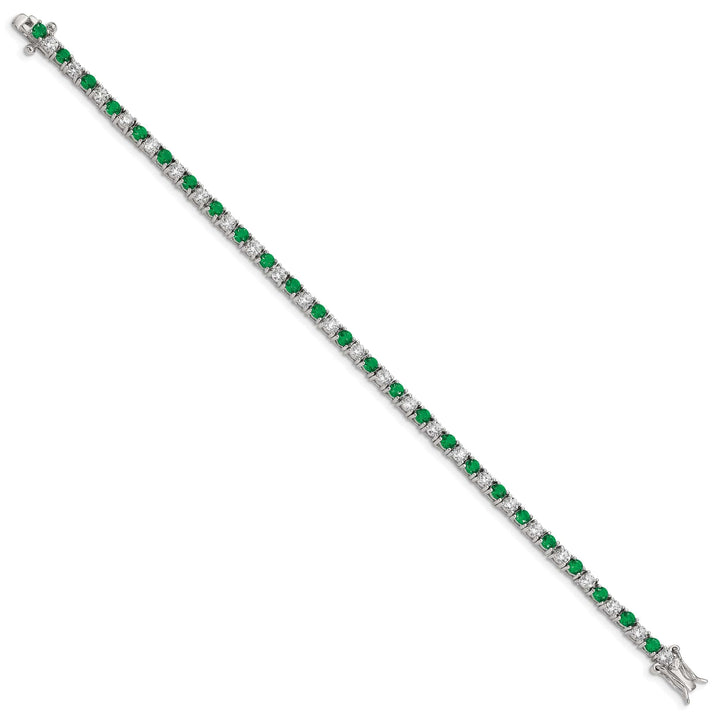 Lovely Rita's Bracelets Silver Green and White Cubic Zirconia Bracelet