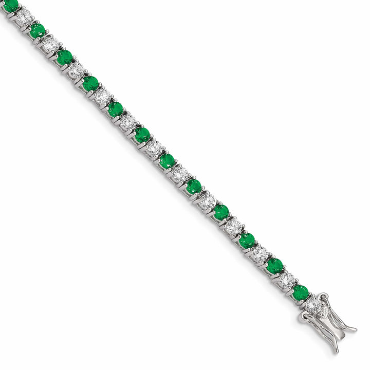 Lovely Rita's Bracelets Silver Green and White Cubic Zirconia Bracelet