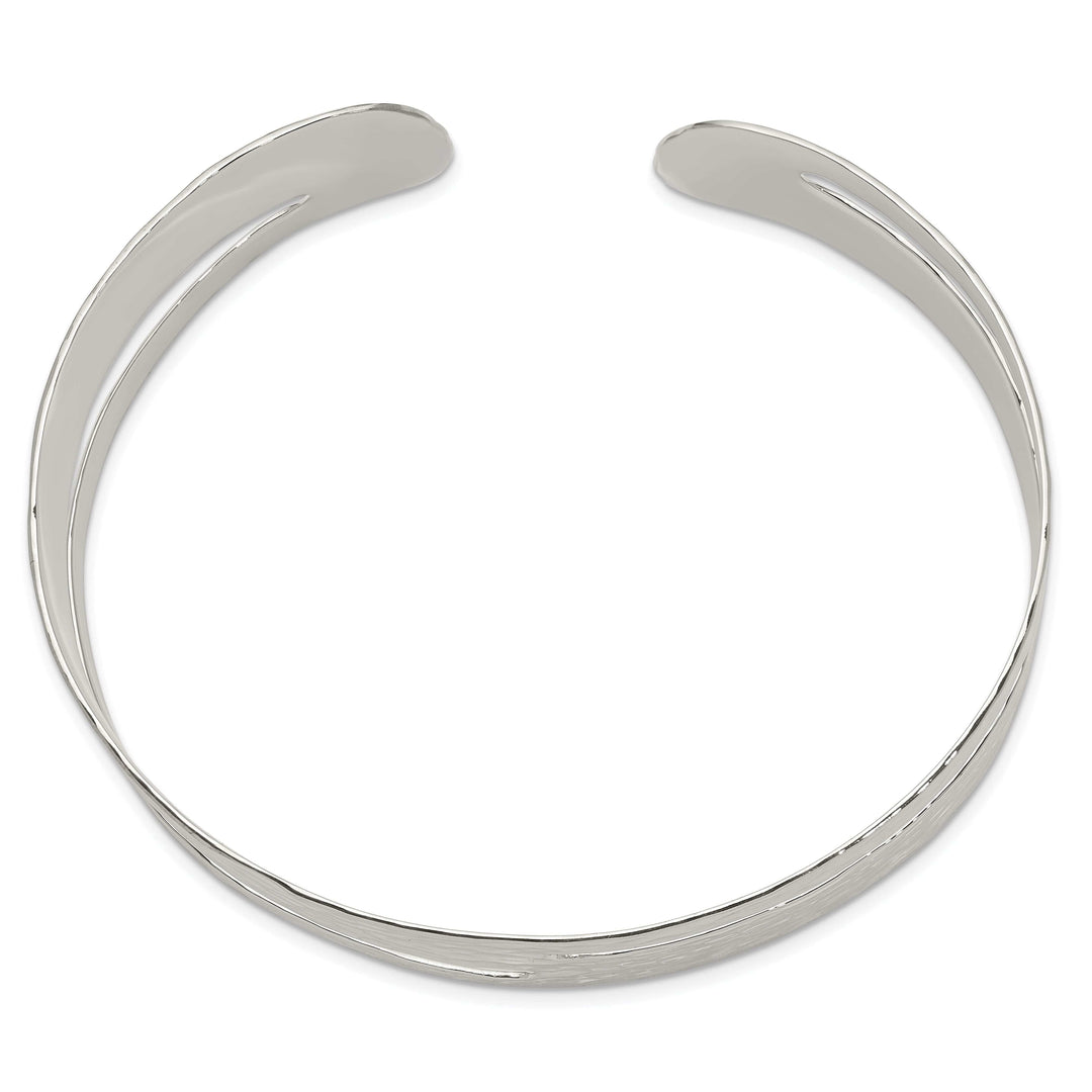 Lovely Rita's Bracelets Silver Hammered Finish Fancy Cuff Bangle
