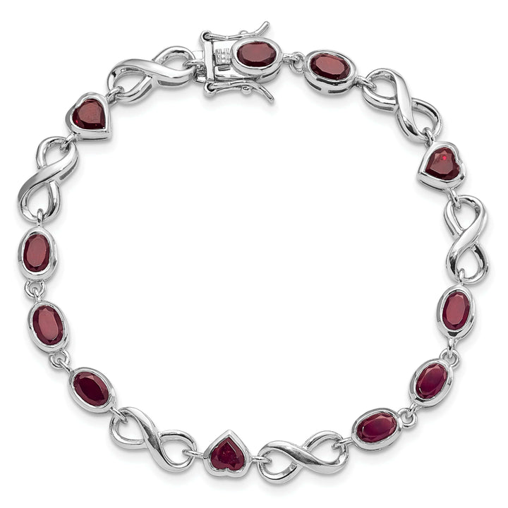 Lovely Rita's Bracelets Silver Heart Shape Garnet Gemstone Bracelet