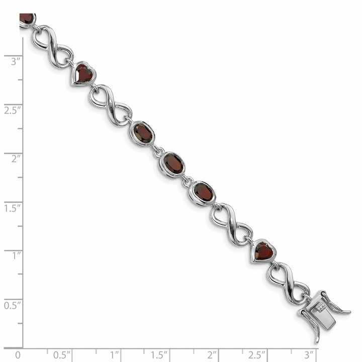 Lovely Rita's Bracelets Silver Heart Shape Garnet Gemstone Bracelet