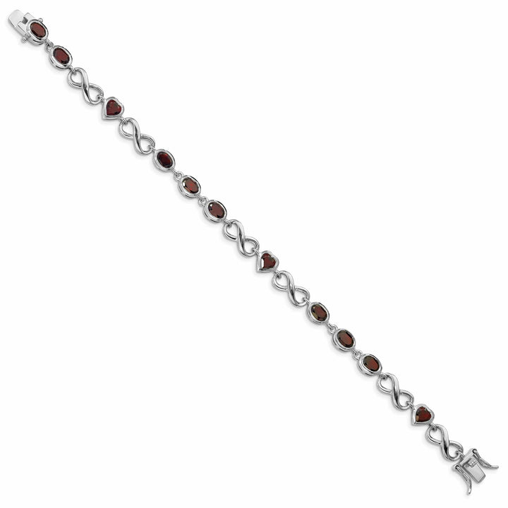 Lovely Rita's Bracelets Silver Heart Shape Garnet Gemstone Bracelet