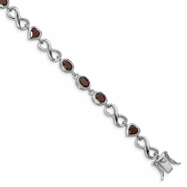 Lovely Rita's Bracelets Silver Heart Shape Garnet Gemstone Bracelet