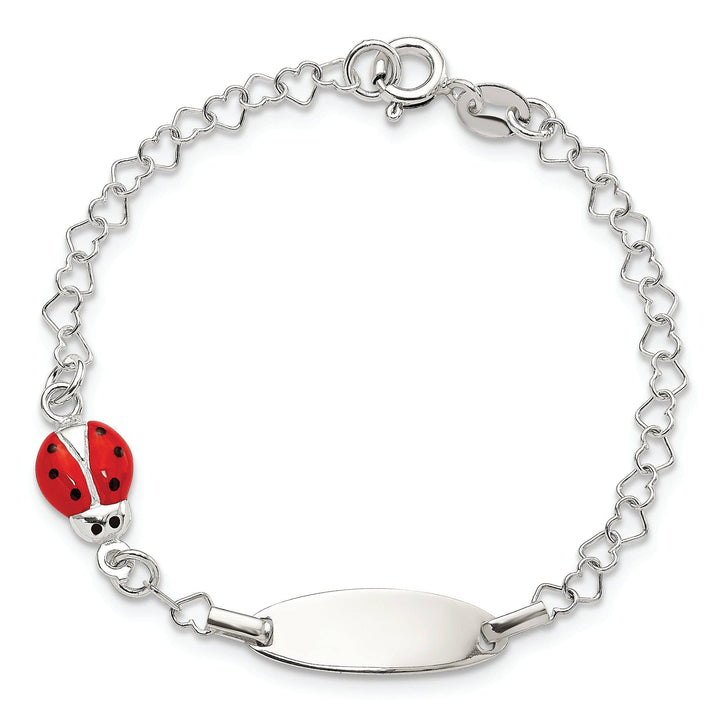 Lovely Rita's Bracelets Silver Lady Bug Baby Engraveable ID Bracelet