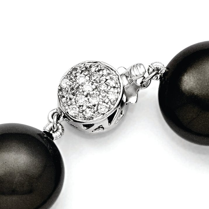 Majestik Shell Pearls Bracelets Silver Majestik Coin Black Shell Pearl Bracelet