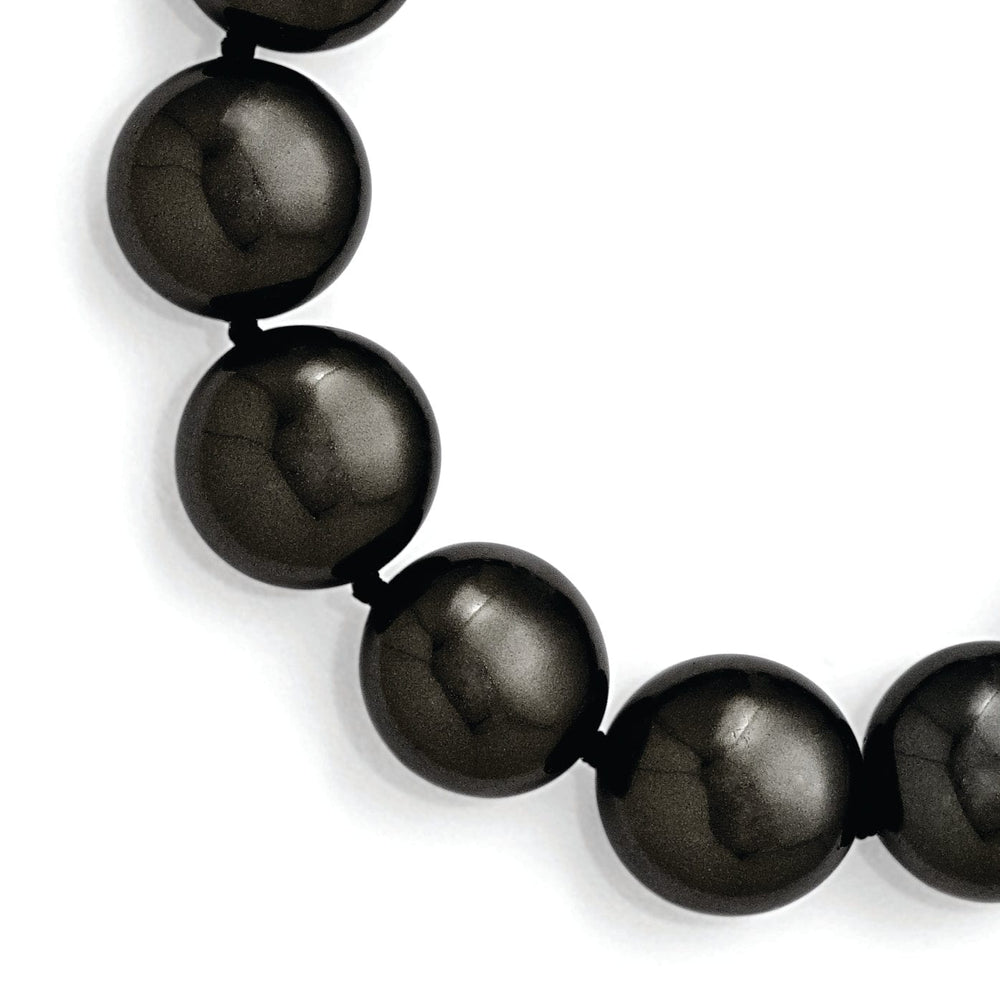 Majestik Shell Pearls Bracelets Silver Majestik Coin Black Shell Pearl Bracelet