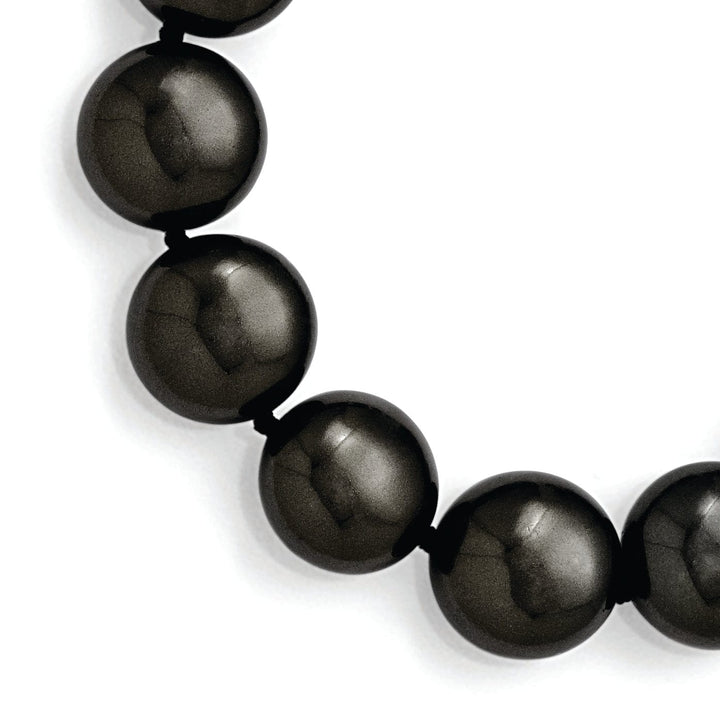 Majestik Shell Pearls Bracelets Silver Majestik Coin Black Shell Pearl Bracelet