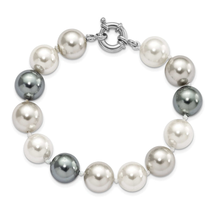 Majestik Shell Pearls Bracelets Silver Majestik MutiColore Shell Pearl Bracelet