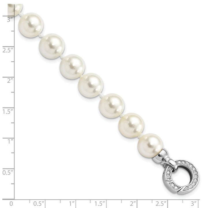 Majestik Shell Pearls Bracelets Silver Majestik Shell Pearl C.Z Fancy Bracelet