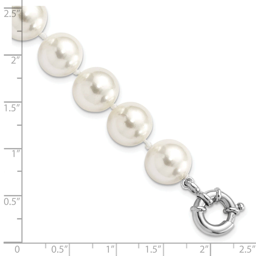Majestik Shell Pearls Bracelets Silver Majestik White Shell Pearl Bead Bracelet
