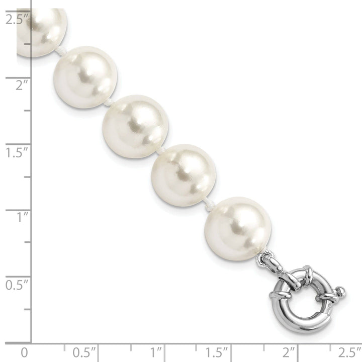 Majestik Shell Pearls Bracelets Silver Majestik White Shell Pearl Bead Bracelet