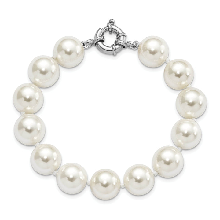 Majestik Shell Pearls Bracelets Silver Majestik White Shell Pearl Bead Bracelet