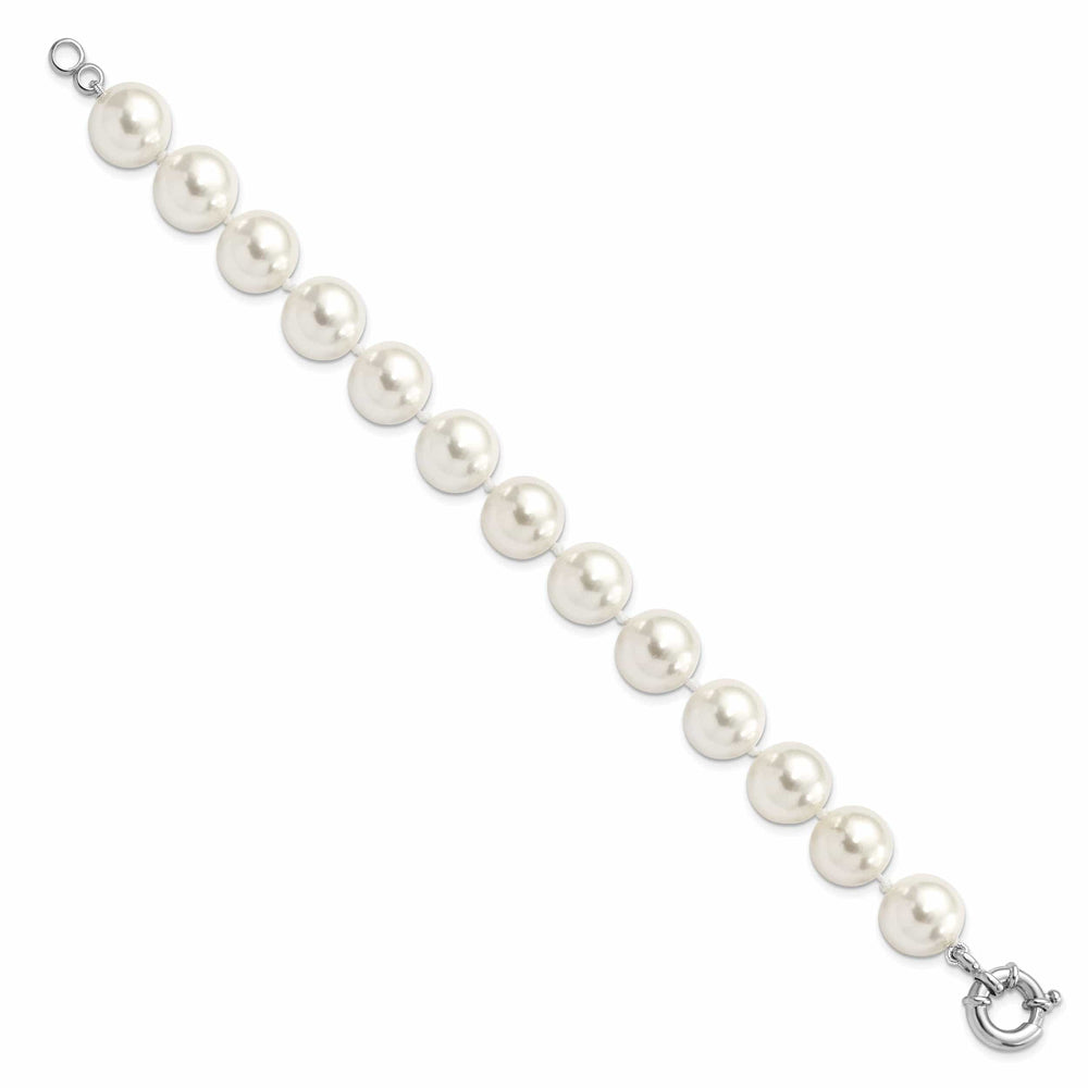 Majestik Shell Pearls Bracelets Silver Majestik White Shell Pearl Bead Bracelet