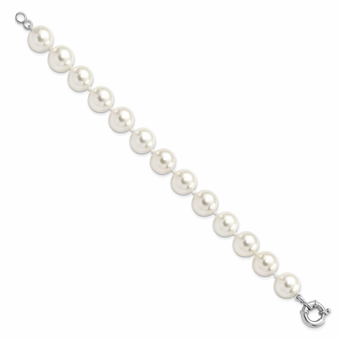 Majestik Shell Pearls Bracelets Silver Majestik White Shell Pearl Bead Bracelet