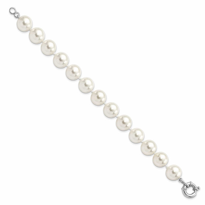 Majestik Shell Pearls Bracelets Silver Majestik White Shell Pearl Bead Bracelet