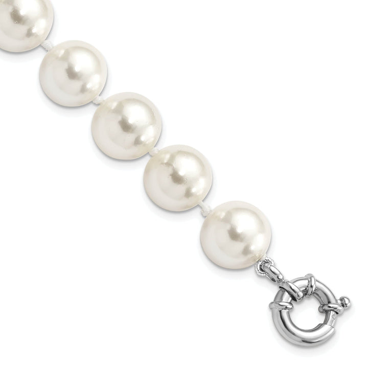 Majestik Shell Pearls Bracelets Silver Majestik White Shell Pearl Bead Bracelet