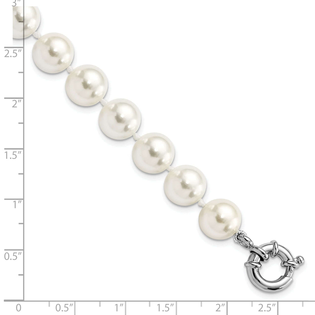 Majestik Shell Pearls Bracelets Silver Majestik White Shell Pearl Bead Bracelet
