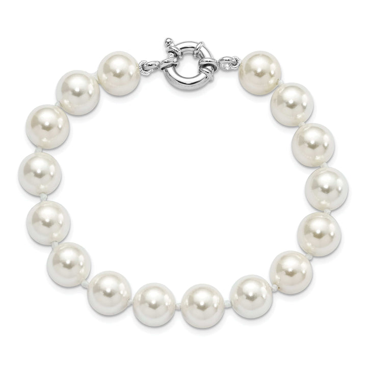 Majestik Shell Pearls Bracelets Silver Majestik White Shell Pearl Bead Bracelet