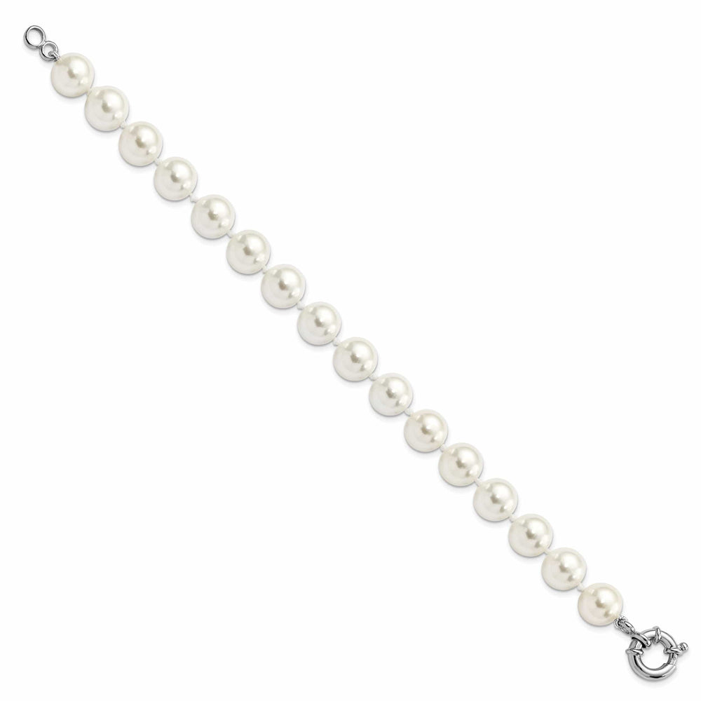 Majestik Shell Pearls Bracelets Silver Majestik White Shell Pearl Bead Bracelet