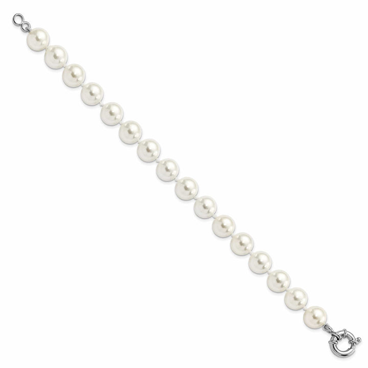 Majestik Shell Pearls Bracelets Silver Majestik White Shell Pearl Bead Bracelet