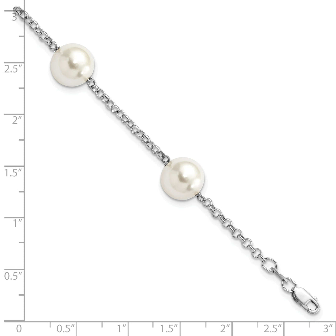 Majestik Shell Pearls Bracelets Silver Majestik White Shell Pearl Bead Bracelet