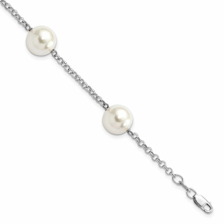 Majestik Shell Pearls Bracelets Silver Majestik White Shell Pearl Bead Bracelet