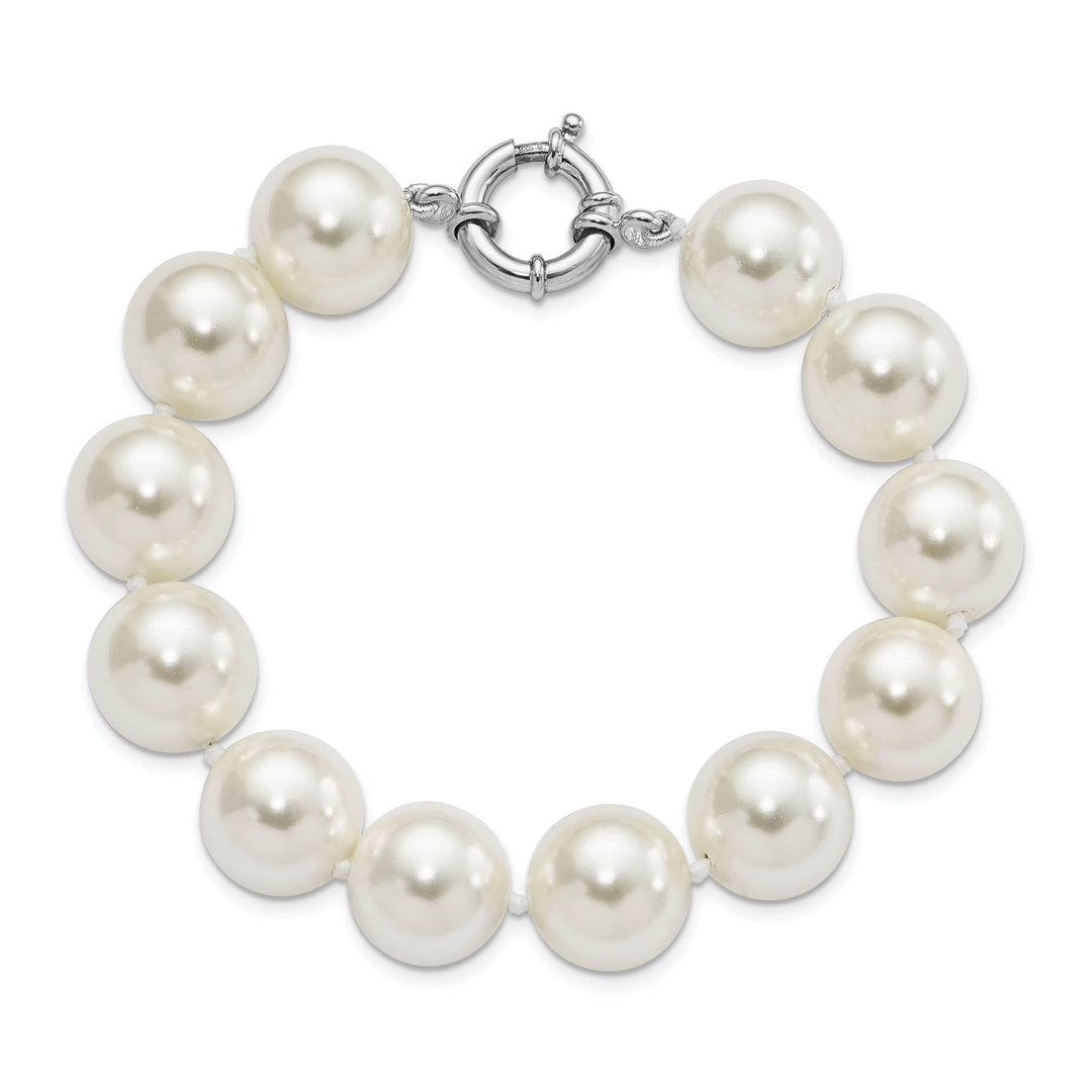Majestik Shell Pearls Bracelets Silver Majestik White Shell Pearl Bead Bracelet