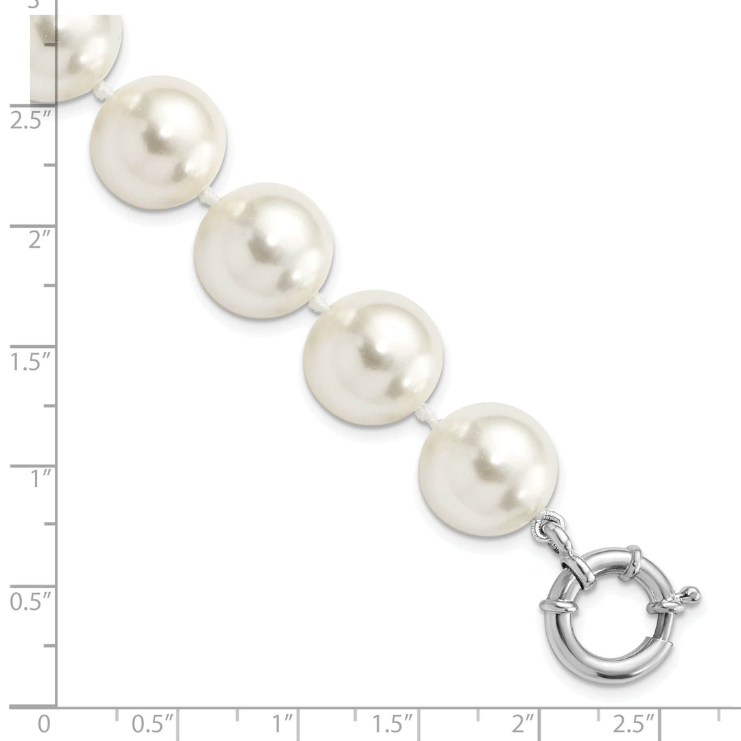 Majestik Shell Pearls Bracelets Silver Majestik White Shell Pearl Bead Bracelet