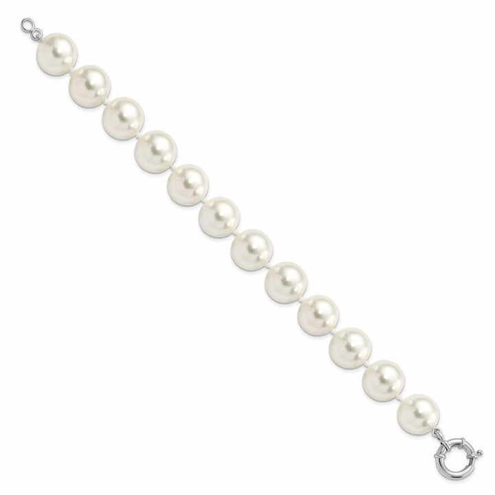 Majestik Shell Pearls Bracelets Silver Majestik White Shell Pearl Bead Bracelet
