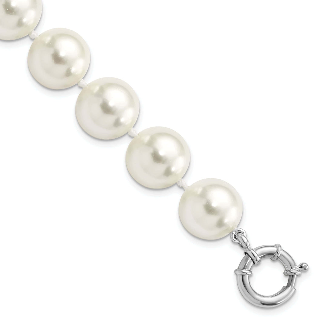 Majestik Shell Pearls Bracelets Silver Majestik White Shell Pearl Bead Bracelet
