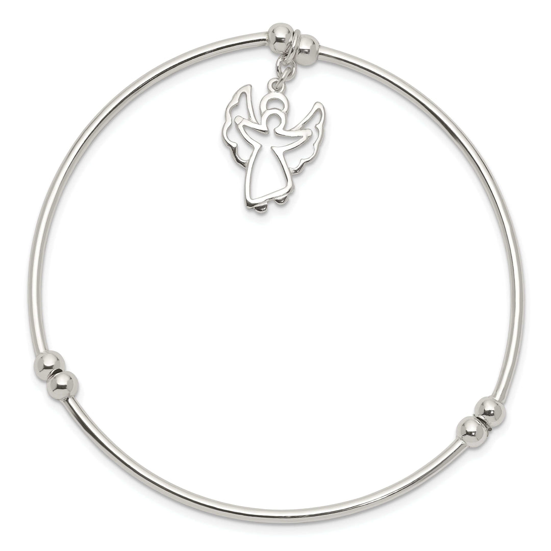 Lovely Rita's Bracelets Silver Moveable Angel Stretch Bangle Bracelet