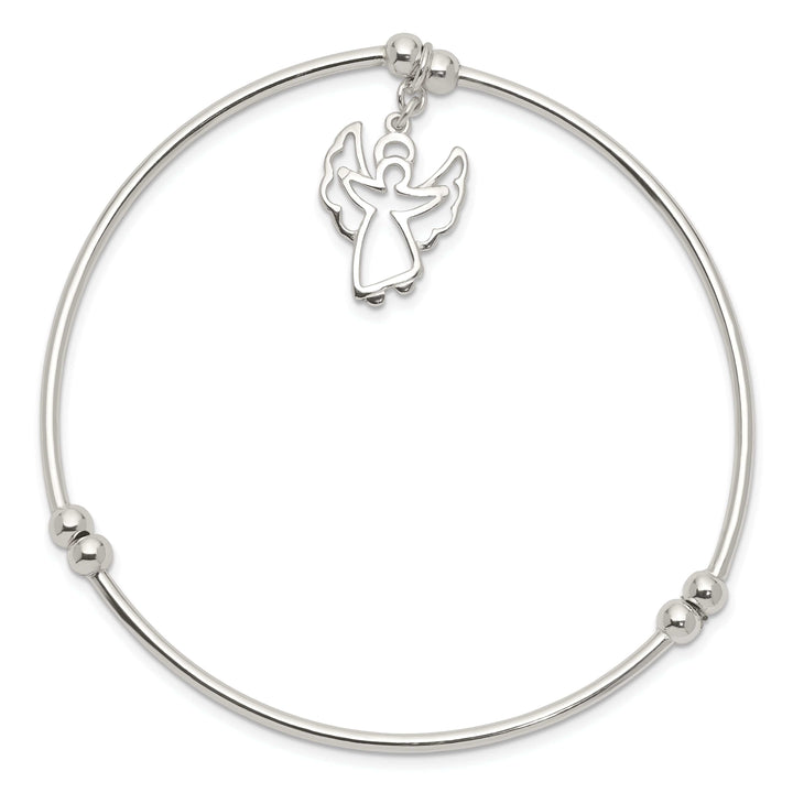 Lovely Rita's Bracelets Silver Moveable Angel Stretch Bangle Bracelet