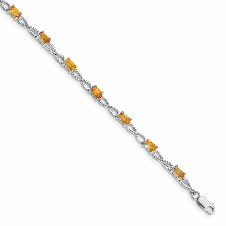 Lovely Rita's Bracelets Silver Oval Cut Citrine Gemstone Bracelet