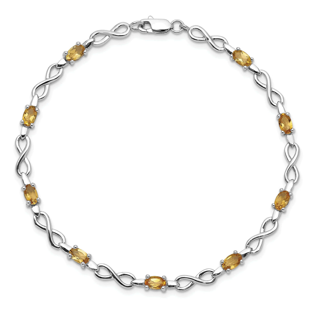 Lovely Rita's Bracelets Silver Oval Cut Citrine Gemstone Bracelet