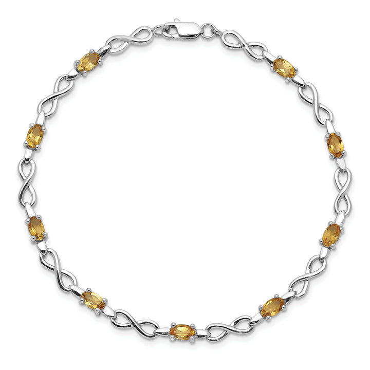 Lovely Rita's Bracelets Silver Oval Cut Citrine Gemstone Bracelet