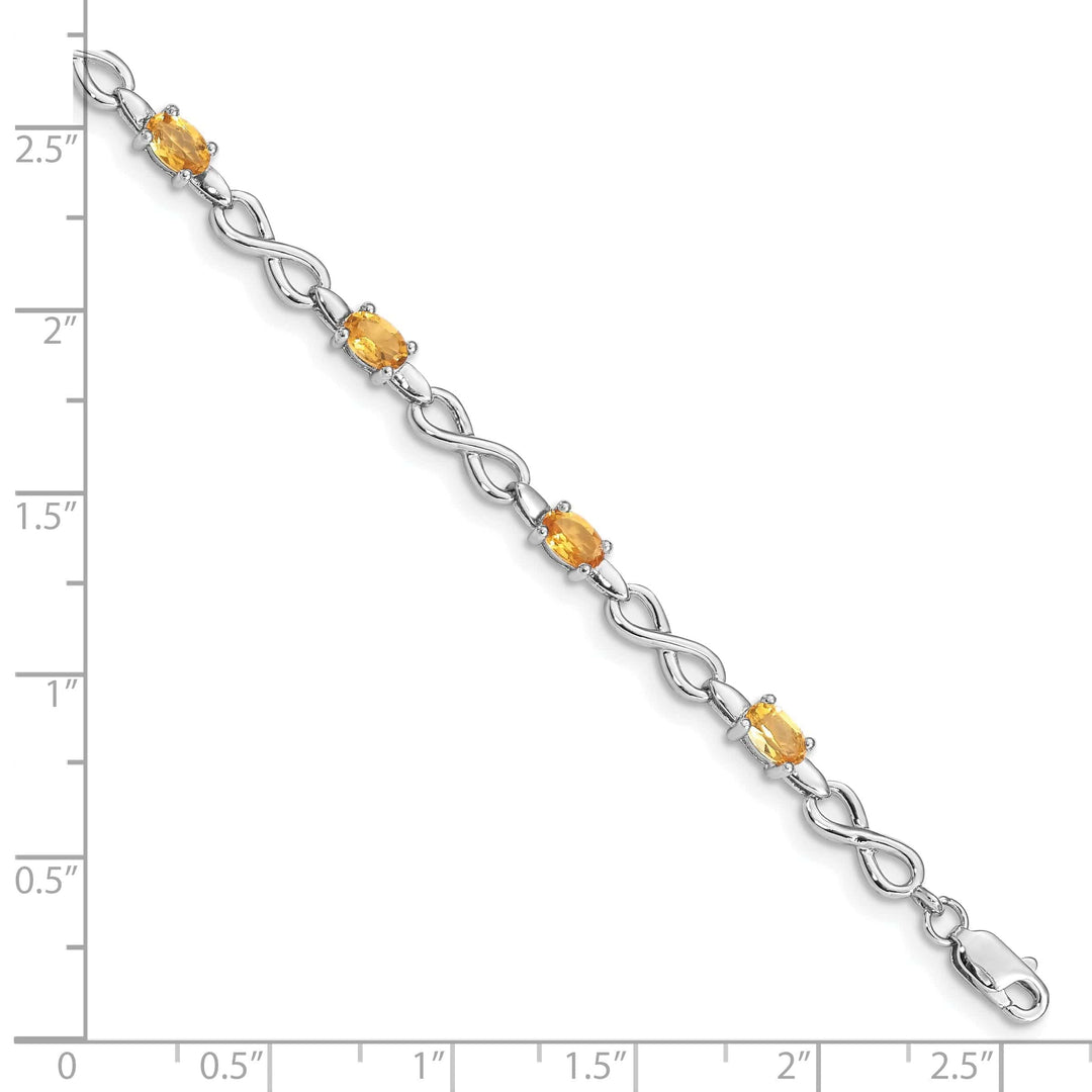 Lovely Rita's Bracelets Silver Oval Cut Citrine Gemstone Bracelet