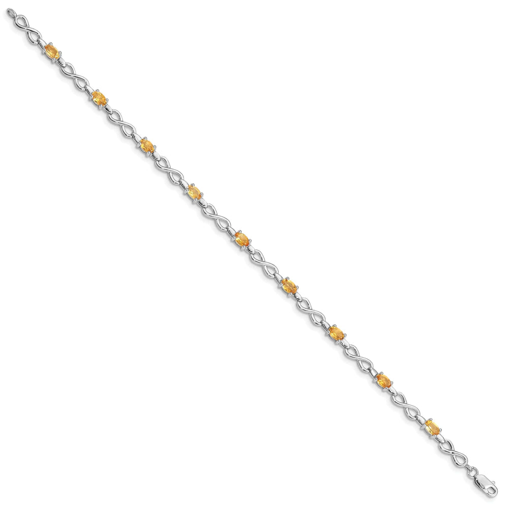 Lovely Rita's Bracelets Silver Oval Cut Citrine Gemstone Bracelet