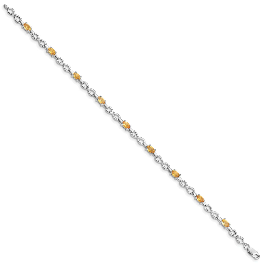 Lovely Rita's Bracelets Silver Oval Cut Citrine Gemstone Bracelet