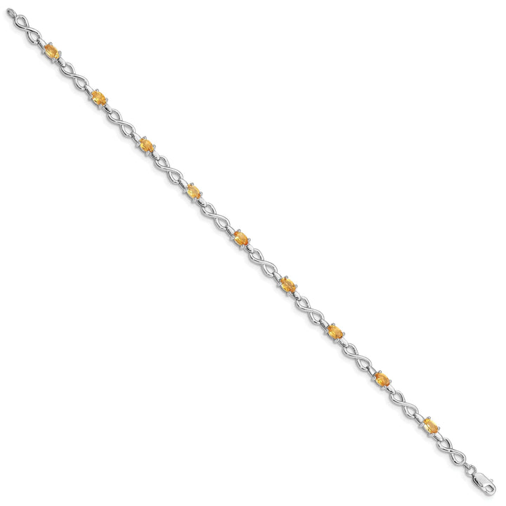 Lovely Rita's Bracelets Silver Oval Cut Citrine Gemstone Bracelet