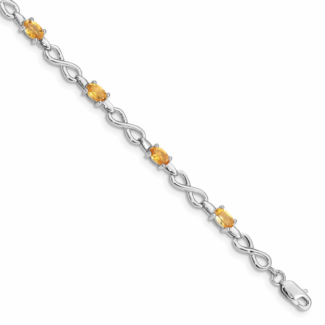 Lovely Rita's Bracelets Silver Oval Cut Citrine Gemstone Bracelet