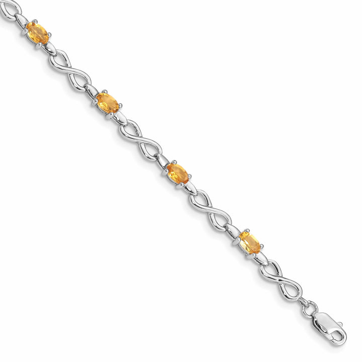 Lovely Rita's Bracelets Silver Oval Cut Citrine Gemstone Bracelet