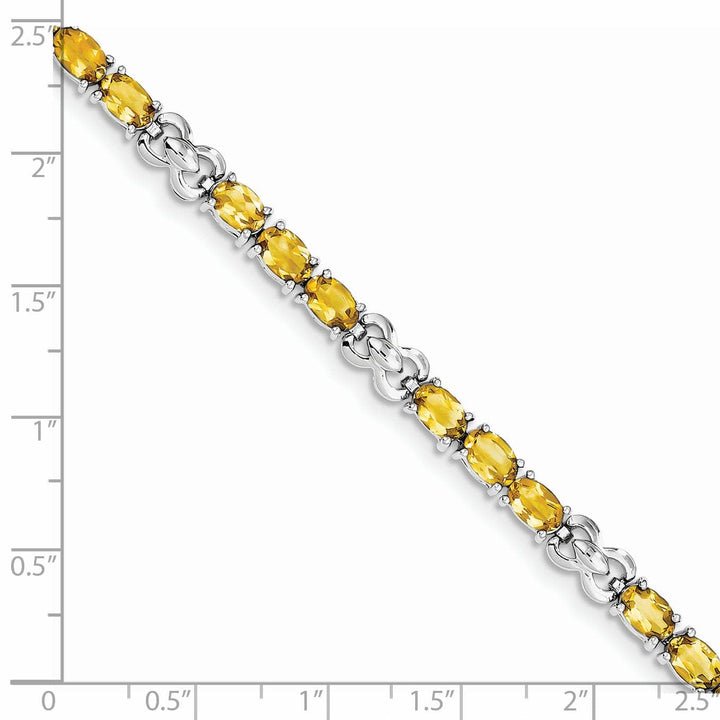 Lovely Rita's Bracelets Silver Oval Cut Citrine Gemstone Bracelet